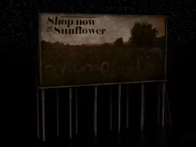 Old Billboard Low-poly 3D model