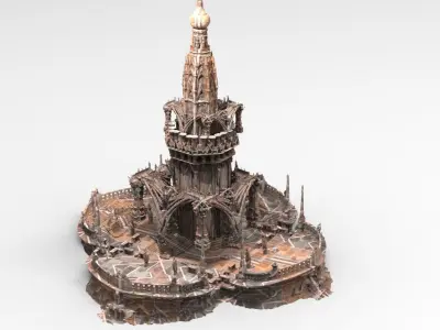 Sardian Stone temple Ruins 3D model