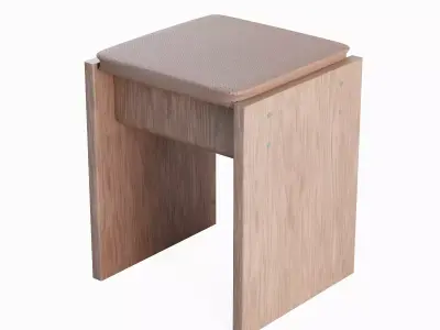 Wooden Stool 04 3D model