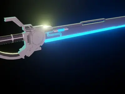 Sci-fi saber Blender Low-poly game ready Low-poly 3D model