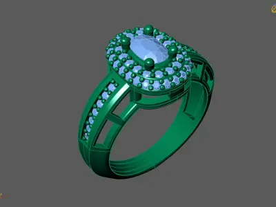 Women Rings 3DM STL Womens Rings DiamondDetails 3D print model 3D print model