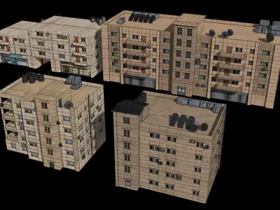 middle east buildings 5 3D model