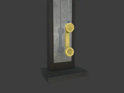 Phonebooth two pay phones Low-poly 3D model