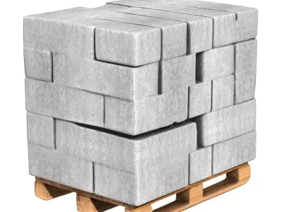 Pallet with concrete blocks 2 3D print model