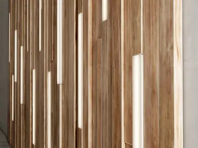 Wood panel light 3D model