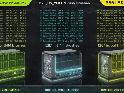 ZBrush - 3861 IMM Hard Surface Brushes Vol1 3D model