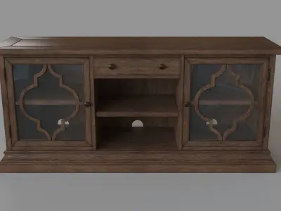 Lorraine Media Console Hewn Oak 3D model