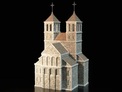 church medieval Low-poly 3D model