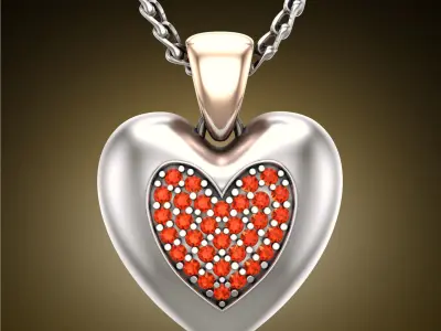 Heart in Heart Pendant 3D print model