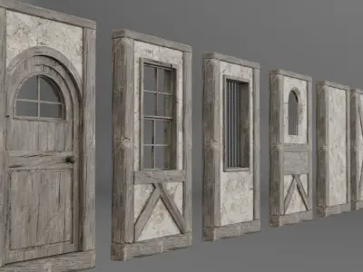 Pirate Medieval Modular Building Kit v1 3D model