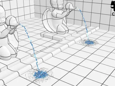 LUMION ANIMATED FOUNTAIN cherub figurine fountain 3D model