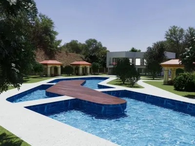 Modern Residential and motel complex 3D model