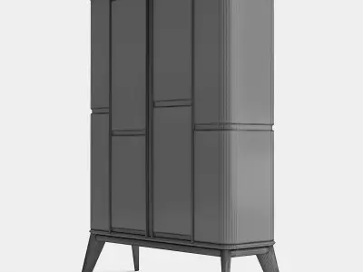 Commode modern cabinet with doors and drawers Low-poly 3D model