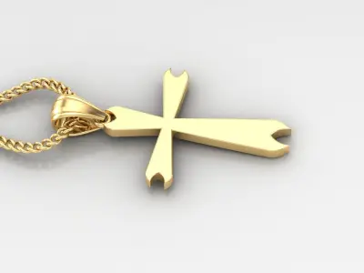 Light Gold 18K Cross Pendant 1CP005 3D print model