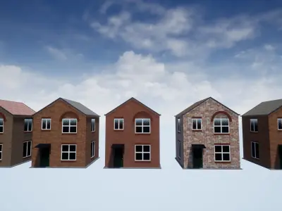 Houses 26 Models variations for any game or production of 6GB Low-poly 3D model