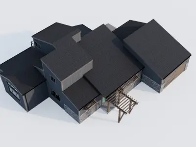 Modern Architectural Residential Home Exterior 3D model