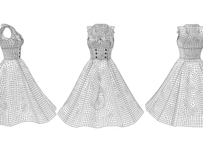 Rockabilly Dress Low-poly 3D model