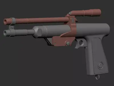 Boba Fett  hand blaster pistol in Mandalorian 3d print model 3D print model