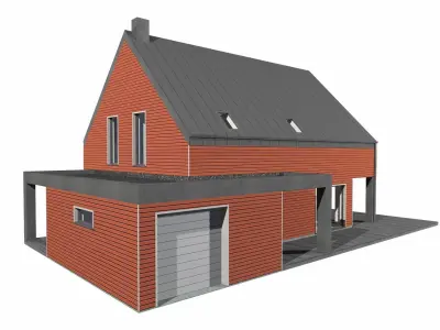 house with dimensions-10 Low-poly 3D model