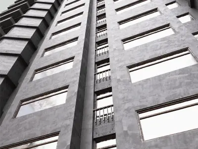 Brutalist style building 3D model