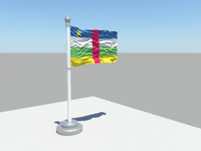 Central African Republic Flag 3D model