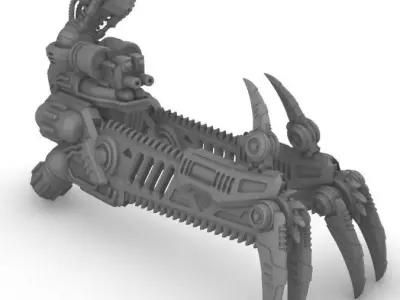 Cazador Double Chain Weapons And Heavy Flame Cannon-Separate 3D print model