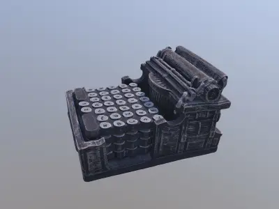 Typewriter Coaster Holder 3D model