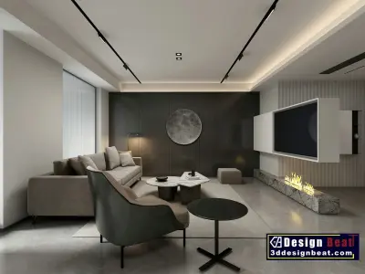 Living room 8 3D model purchase