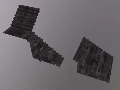 Stairs Court Entrance Low-poly 3D model