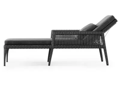 Rattan chaise lounge DR50  3D model