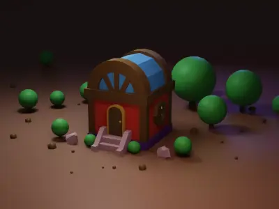 Small residential building in the forest 3D model