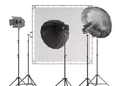 Photo Studio Lighting Set 3D model