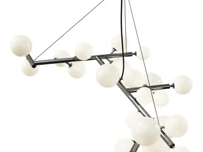 MIMOSA 27 LIGHT BLACK NICKEL CHANDELIER Low-poly 3D model