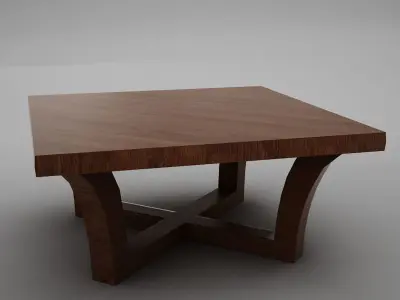 Modern wood coffe table Low-poly 3D model