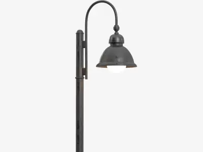 Floor Mounted Metal Street Light Pole PBR 3D model