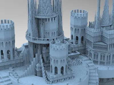 London inspired Watchtower Castle  3D model