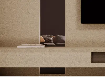 Modern TV Wall No 01   3D Model 3D model