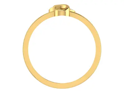 Light Weight Yellow Gold Diamond Ring  -EZ R-114 3D print model