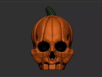 Halloween skull pumpkin 3D print model