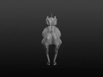 Dragon cat flying in air Low-poly 3D model
