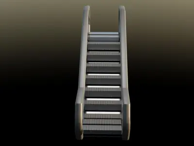 Escalator metal staircase Free 3D model
