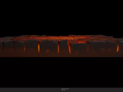 Stylized Lava Floor Tile Game Ready - AI Low-poly 3D model