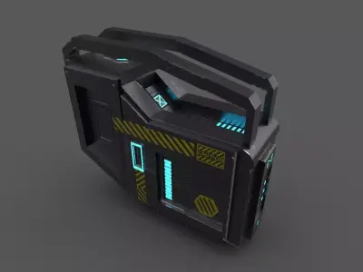 scifi Powerbox Low-poly 3D model