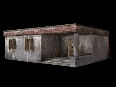 Checkpoint old building Low-poly 3D model