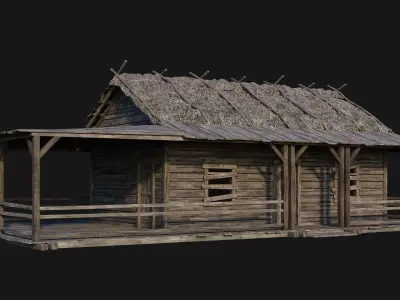 213-214-215-216 Old Medieval Houses Pack 4K Textures Low-poly 3D model