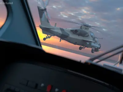  Combat Helicopter Desert Camouflage Simplified 