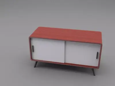 nightstand sideboard with doors and drawers 3D model