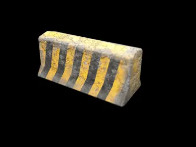 Concrete Road Block Gameready Low-poly 3D model