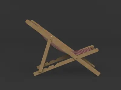 Beach Umbrella and Chair 3D model
