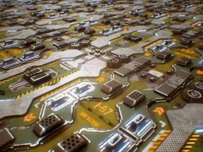 PBR Sci-Fi Industrial Texture 34 Low-poly 3D model